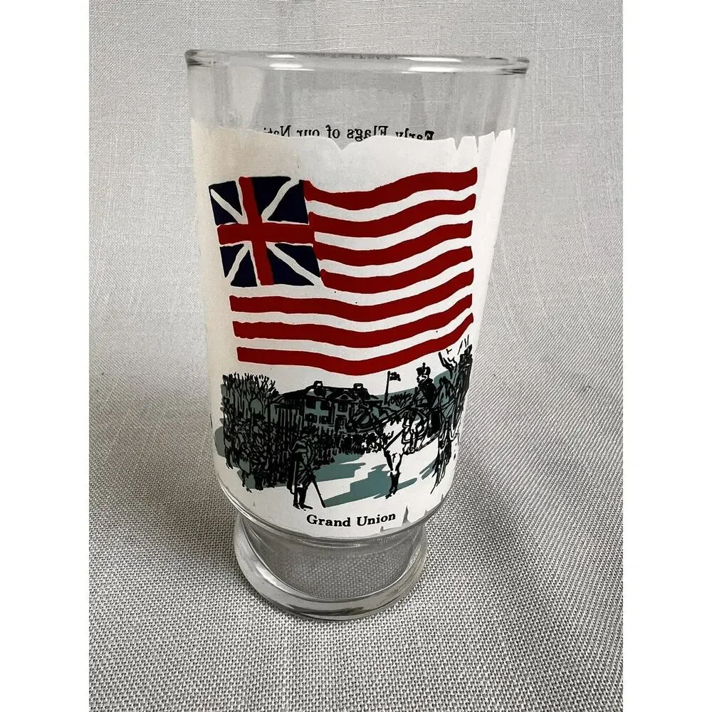 4 Vintage 1973 Flags Of Our Nation Series Glasse 1 Drinkware 12oz Patriotic